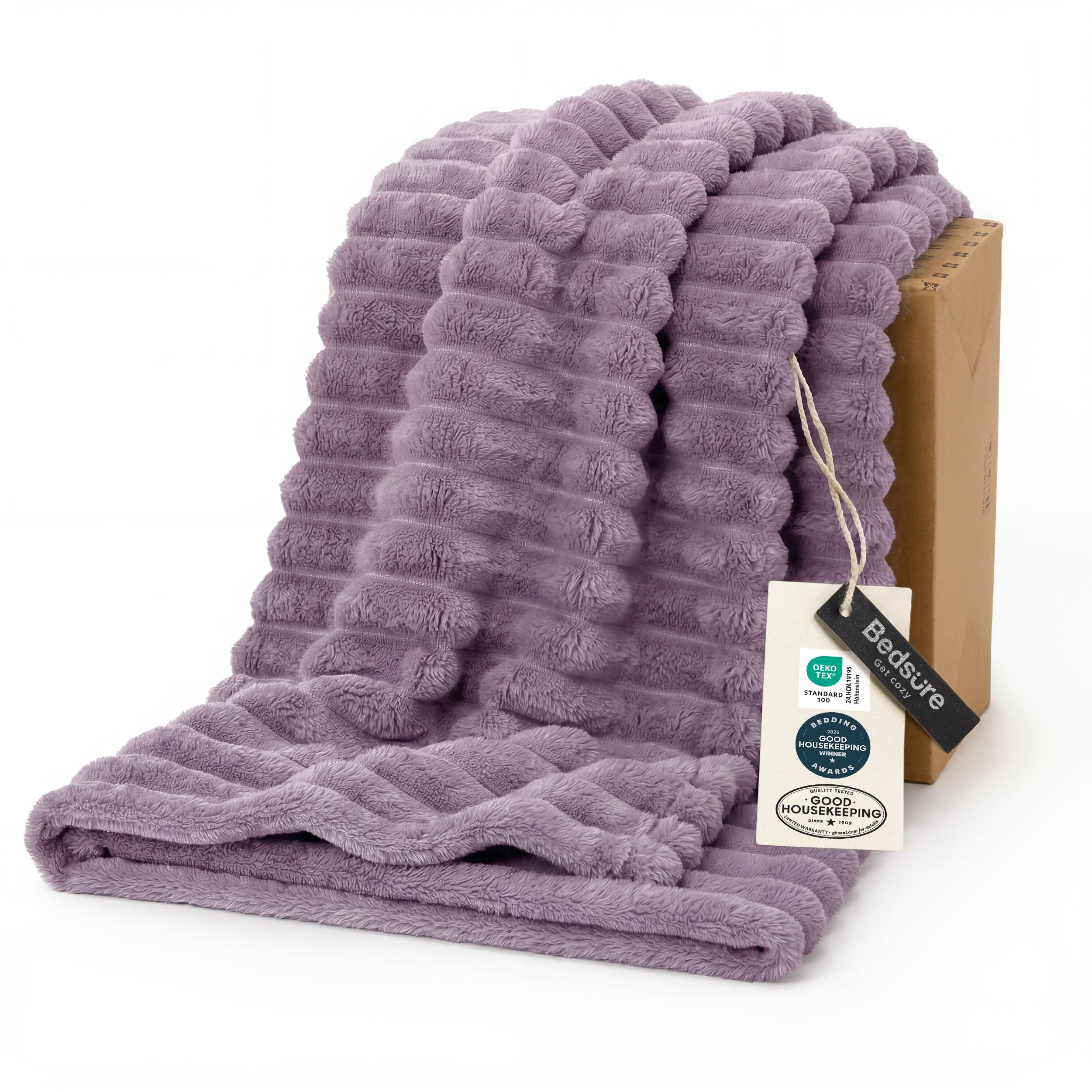Amazon.com: Bedsure GentleSoft Light Purple Throw Blanket for